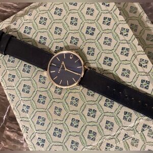 Coach Men’s Charles Black Gold Navy Watch water resistant